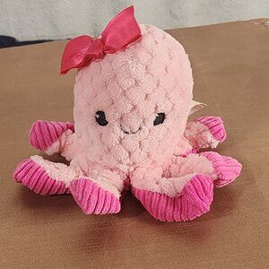 MTY International Co. 4"  Pink Octopus with Pink Bow and Feet Mini Poly Plushie